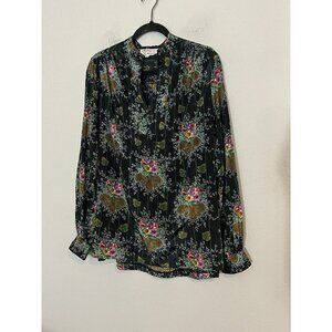 The Replique Collection By Lady Manhattan Boho Floral Satin Shirt Size 14
